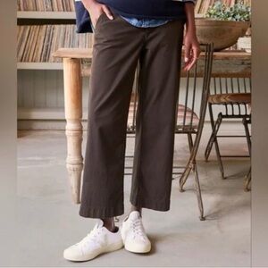 Frank & Eileen Westport Italian Wide-Leg Chinos in Dark Brown